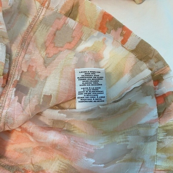 NWOT Sheer Peach Tan White Blouse Jkt Button Pocket Flattering Fit Ruby Rd SZ 12 - Picture 12 of 13